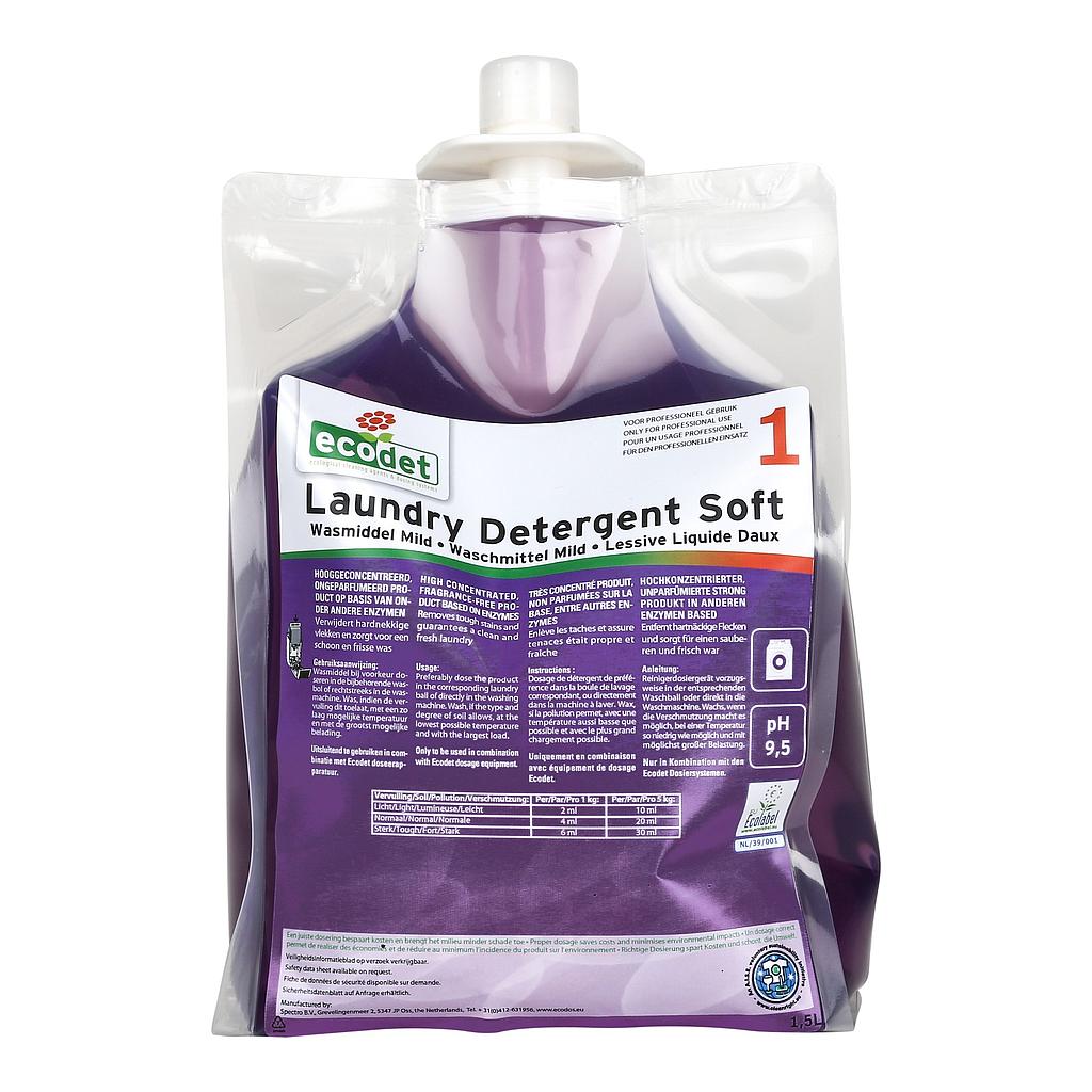 ​Ecodet wasmiddel mild - 2 x 1.5L