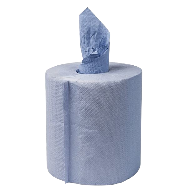 Midi poetsrol blauw- 1 laags rol zonder koker - 6 stuks