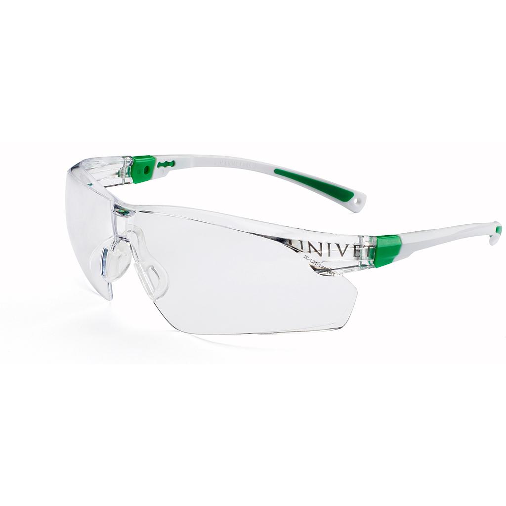 Univet veiligheidsbril 506 helder - Anti-damp - wit/groen