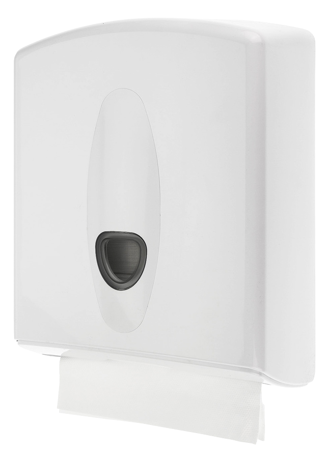 Handdoekdispenser midi kunststof wit