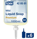 [420501] Tork Milde Vloeibare Zeep, 1ltr/flacon S1, doos 6 stuks