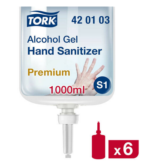 Tork Alcohol Gel voor Handdesinfectie S1, doos 6 stuks