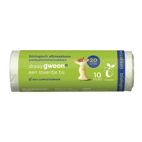 Biologische pedaalemmerzakken - pak 40x 10 stuks 20 liter