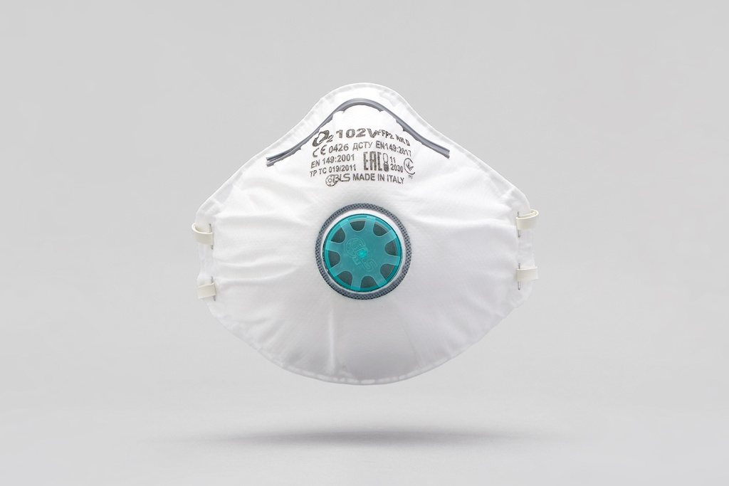 FFP2-V NR stofmasker met uitademventiel verpakking a 20 stuks