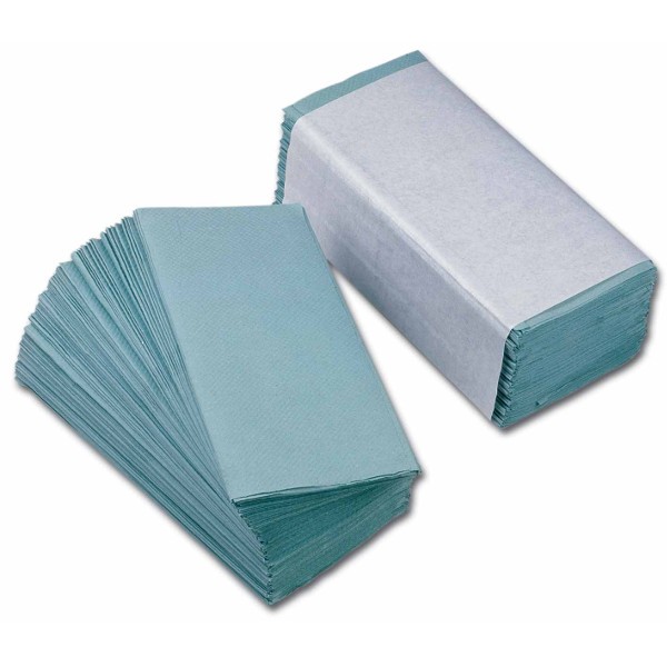 ​Z-vouw handdoekje - 1-lgs - blauw/groen