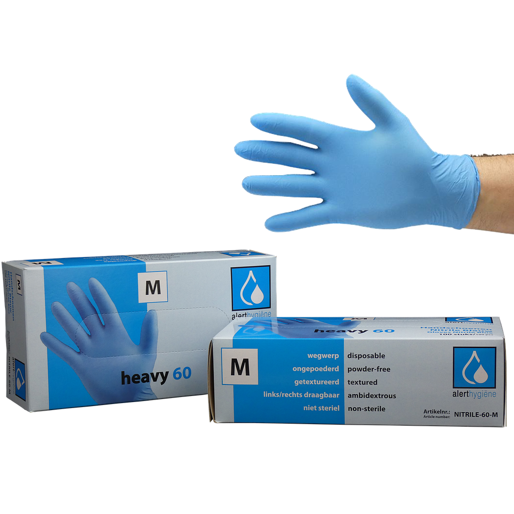 Nitrile poedervrij handschoen 6 grams - heavy - Doos 100 stuks