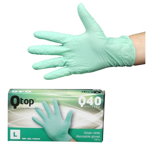 Nitrile poedervrije 40 groene handschoenen omdoos 10x100 stuks