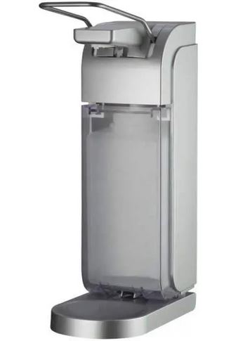 [HS1500T-S] Zeepdispenser - Elleboogbediening - met opvangbakje - zilver