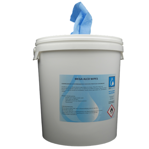 [00109902] Mega Alco Wipes Blauw emmer - 340 stuks