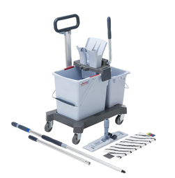 [58.147224] Vileda US Pro Ready to Go kit dubbel - Inc. emmer 25l, emmer 8l, hendelpers, chassis, frame, duwbeugel, telescoopsteel en MicroPlus mop